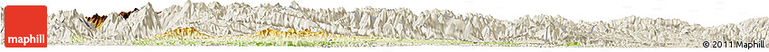 Physical Horizon Map of Fangxian, shaded relief outside