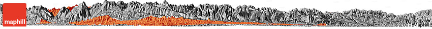 Political Horizon Map of Fangxian, desaturated