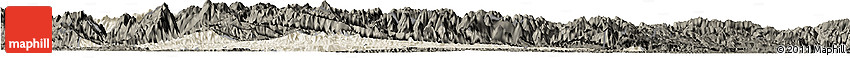 Shaded Relief Horizon Map of Fangxian, darken