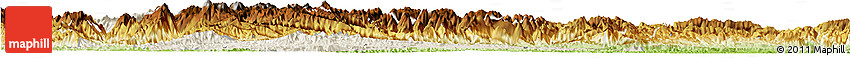 Shaded Relief Horizon Map of Fangxian, physical outside