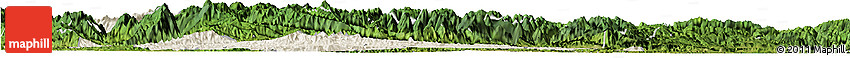 Shaded Relief Horizon Map of Fangxian, satellite outside