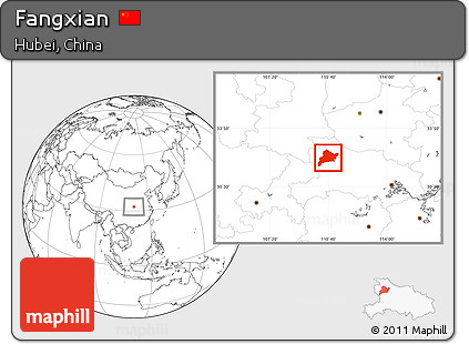 Blank Location Map of Fangxian