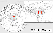 Blank Location Map of Fangxian, highlighted country, within the entire country