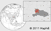 Blank Location Map of Fangxian, highlighted country, highlighted parent region