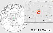 Blank Location Map of Fangxian, highlighted country