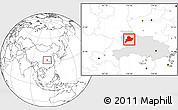 Blank Location Map of Fangxian, highlighted parent region