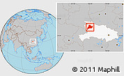 Gray Location Map of Fangxian, highlighted parent region