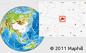 Physical Location Map of Fangxian, highlighted country