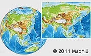Physical Location Map of Fangxian, highlighted parent region, within the entire country