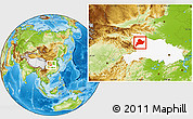 Physical Location Map of Fangxian, highlighted parent region