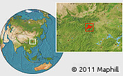 Satellite Location Map of Fangxian