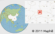 Savanna Style Location Map of Fangxian, highlighted country