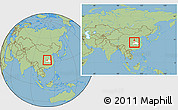 Savanna Style Location Map of Fangxian, highlighted parent region, within the entire country