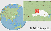 Savanna Style Location Map of Fangxian, highlighted parent region