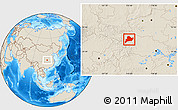 Shaded Relief Location Map of Fangxian