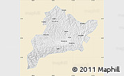 Classic Style Map of Fangxian, single color outside