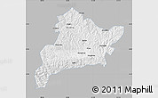 Gray Map of Fangxian, single color outside