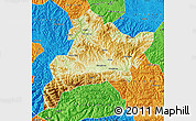 Physical Map of Fangxian, political outside