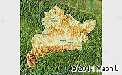 Physical Map of Fangxian, satellite outside