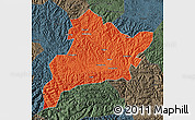 Political Map of Fangxian, darken, semi-desaturated