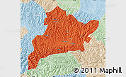 Political Map of Fangxian, lighten