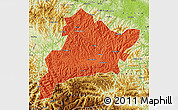 Political Map of Fangxian, physical outside