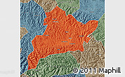 Political Map of Fangxian, semi-desaturated
