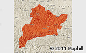 Political Map of Fangxian, shaded relief outside