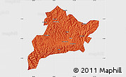 Political Map of Fangxian, single color outside