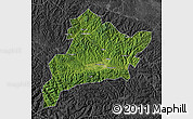 Satellite Map of Fangxian, darken, desaturated