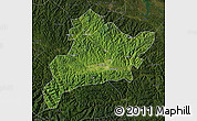Satellite Map of Fangxian, darken