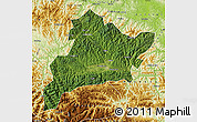 Satellite Map of Fangxian, physical outside