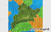 Satellite Map of Fangxian, political outside