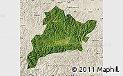 Satellite Map of Fangxian, shaded relief outside