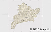 Shaded Relief Map of Fangxian, cropped outside