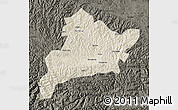 Shaded Relief Map of Fangxian, darken