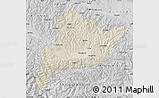 Shaded Relief Map of Fangxian, desaturated