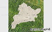 Shaded Relief Map of Fangxian, satellite outside