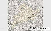 Shaded Relief Map of Fangxian, semi-desaturated