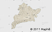 Shaded Relief Map of Fangxian, single color outside