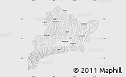 Silver Style Map of Fangxian, single color outside