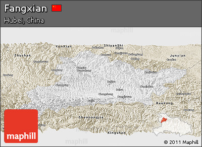 Classic Style Panoramic Map of Fangxian