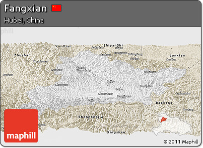 Classic Style Panoramic Map of Fangxian
