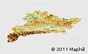 Physical Panoramic Map of Fangxian, cropped outside