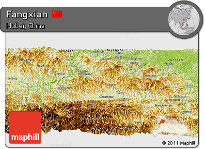 Physical Panoramic Map of Fangxian