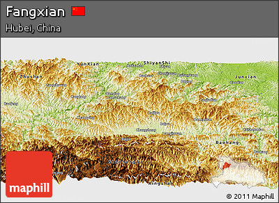 Physical Panoramic Map of Fangxian