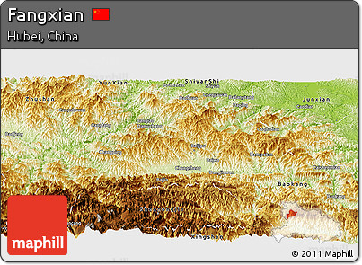 Physical Panoramic Map of Fangxian