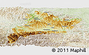 Physical Panoramic Map of Fangxian, lighten