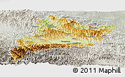 Physical Panoramic Map of Fangxian, lighten, semi-desaturated