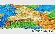 Physical Panoramic Map of Fangxian, political outside